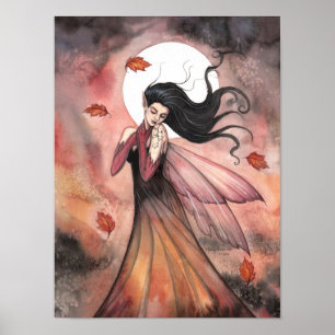 Herbst-Gotik-Fee-Fantasy-Art-Poster Poster