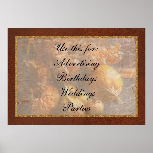 Herbst - Gourd - Stillleben mit Gourds Poster (Vorne)