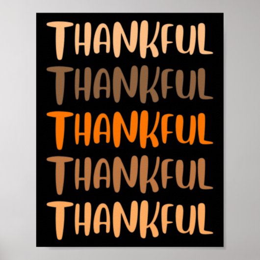 Herbst Grafische T-Shirts - Dankbar Poster (Vorne)