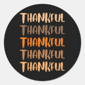 Herbst Grafische T-Shirts - Dankbar Runder Aufkleber (Vorderseite)