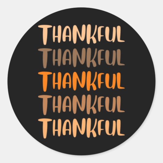 Herbst Grafische T-Shirts - Dankbar Runder Aufkleber (Vorderseite)