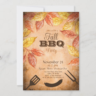 Herbst-Grill-Einladung, Herbst-Barbecue-Party Einladung