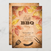 Herbst GRILLEN Einladung, Herbst Barbeque Party Einladung (Vorne/Hinten)