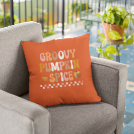 Herbst-Groovy Pumpkin Gewürzdesign Kissen