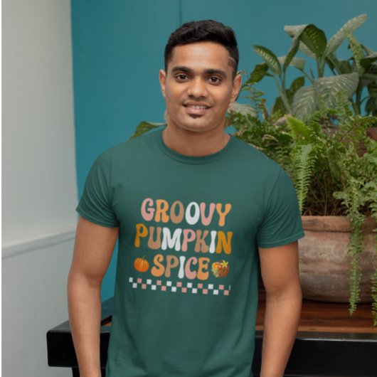 Herbst-Groovy Pumpkin Gewürzdesign T-Shirt