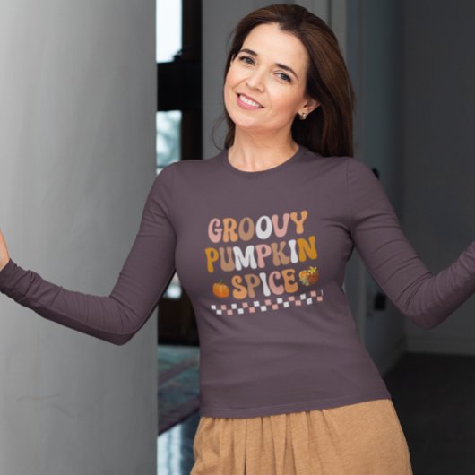 Herbst-Groovy Pumpkin Gewürzdesign T-Shirt