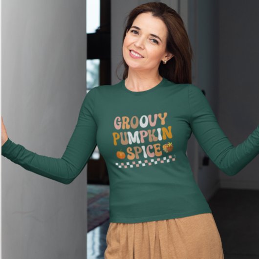 Herbst-Groovy Pumpkin Gewürzdesign T-Shirt