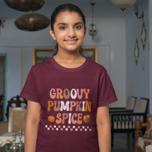 Herbst-Groovy Pumpkin Gewürzdesign T-Shirt