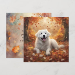 Herbst - Große Pyrenäen Happy Puppy Feiertagskarte