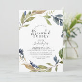 Herbst-Grünbrunch und Brautparty Bubbly Einladung (Stehend Vorderseite)