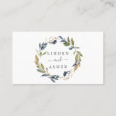 Herbst Grüne flache Hochzeit Platzkarte (Rückseite)