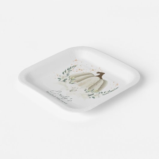 Herbst-Grüne Herbst-Brautparty Pappteller (Gewinkelt)