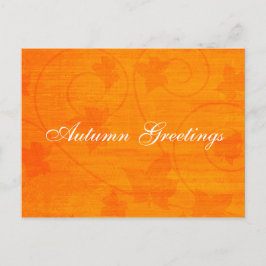 Herbst Grüße Blätter Orange Postcard Feiertagspostkarte