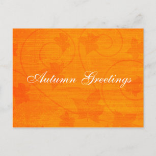 Herbst Grüße Blätter Orange Postkarte