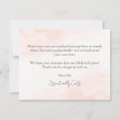 Herbst Grüße, Katze vor Tür, Pumpkins Karte (Rückseite)