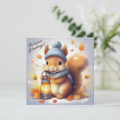 Herbst Grüße Niedlich Rotes Eichhörnchen Karte (Stehend Vorderseite)