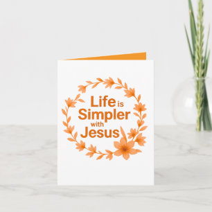 Herbst-Grußkarte Das Leben ist einfacher mit Jesus Feiertagskarte