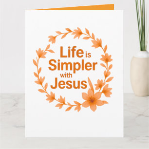 Herbst-Grußkarte Das Leben ist einfacher mit Jesus Karte