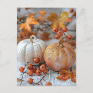 Herbst Grußkarte elegante Kürbis Postkarte