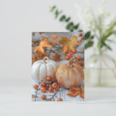 Herbst Grußkarte elegante Kürbis Postkarte (Stehend Vorderseite)