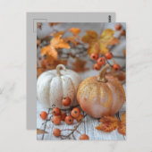 Herbst Grußkarte elegante Kürbis Postkarte (Vorne/Hinten)