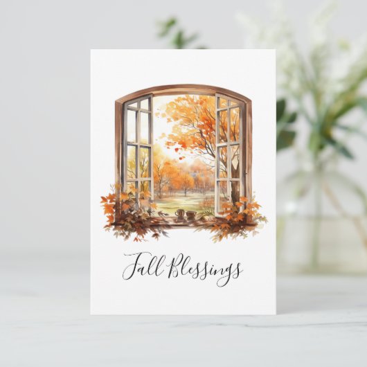 Herbst Grußkarte Herbstlandschaft Dankeskarte (Stehend Vorderseite)