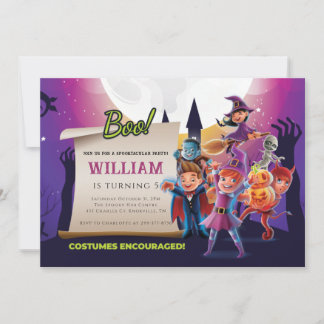Herbst Halloween 5. Geburtstagsparty Einladung