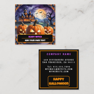 Herbst Halloween Beliebte Kürbissammlung Quadratische Visitenkarte