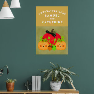 Herbst Halloween Brautparty Hochzeit Gratuliere Poster