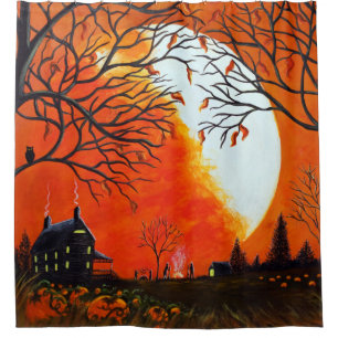 Herbst-/Halloween-Duschvorhang Duschvorhang