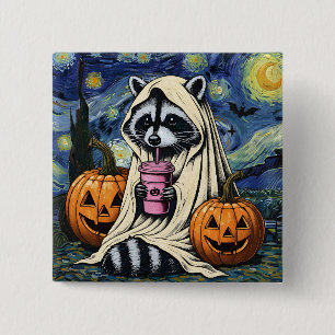 Herbst Halloween Ghost Pumpkin Raccoon Kostüm Spoo Button