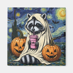 Herbst Halloween Ghost Pumpkin Raccoon Kostüm Spoo Magnet