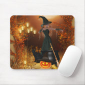 Herbst-Halloween-Hexe Mousepad (Mit Mouse)