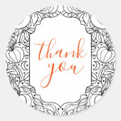 Herbst Halloween Kinderdusche Danke Runder Aufkleber (Vorderseite)