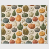 Herbst Halloween Kürbis Vintage  Geschenkpapier (Flach)