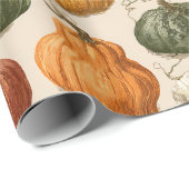 Herbst Halloween Kürbis Vintage  Geschenkpapier (Rolleneckpunkt)