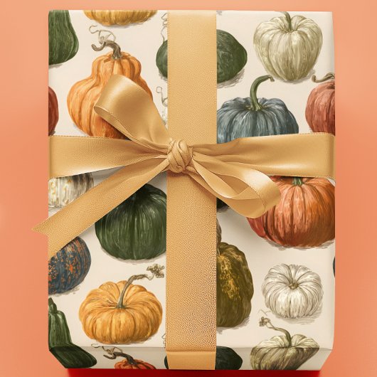 Herbst Halloween Kürbis Vintage  Geschenkpapier