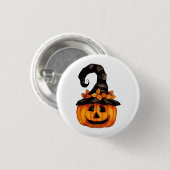Herbst-Halloween-Kürbislaterne-Kürbis-Knopf Button (Vorne & Hinten)