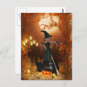 Herbst Halloween Postkarte (Vorne/Hinten)
