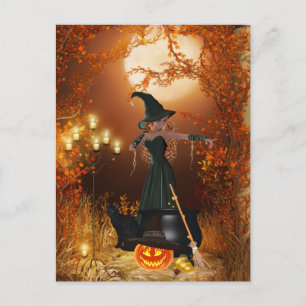Herbst Halloween Postkarte