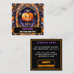 Herbst-Halloween-Trend-Kürbissammlung Quadratische Visitenkarte