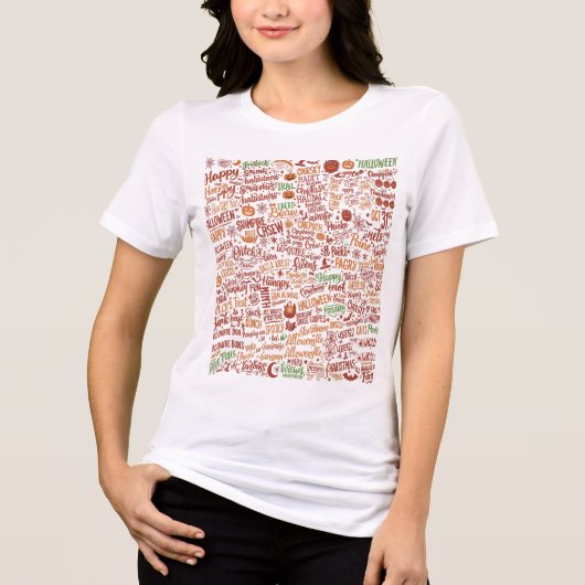 "Herbst Halloween Word Cloud" T - Shirt der Frauen (Vorderseite)