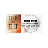 Herbst Hallowen Moon Bat Ghost Adressaufkleber (Vorne)