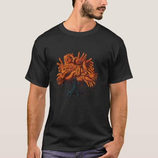 Herbst Hände Baum Illustration Naturschützer Ca T-Shirt (Vorderseite)