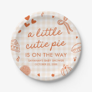 Herbst Handgezeichnete A Little Cutie Pie Babypart Pappteller