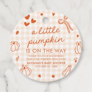 Herbst Handgezeichnete Kleine Kürbis-Baby-Party Geschenkanhänger