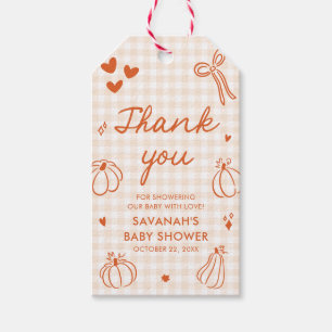 Herbst Handgezeichnete Kleine Kürbis-Baby-Party Geschenkanhänger