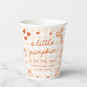 Herbst Handgezeichnete Kleine Kürbis-Baby-Party Pappbecher