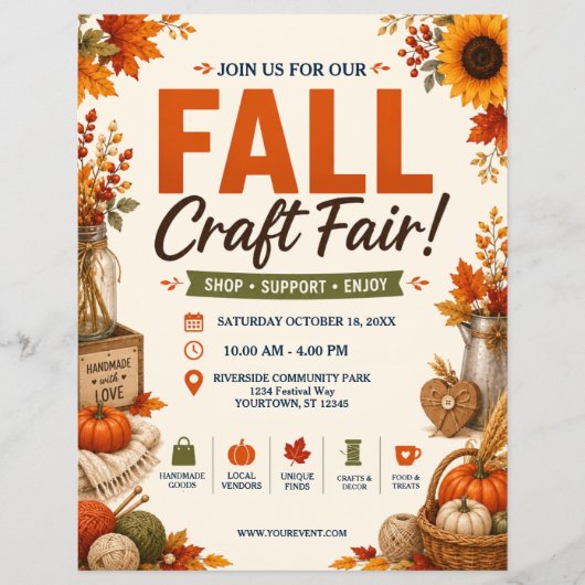 Herbst-Handwerkermarkt-Flyer Flyer (Vorne)