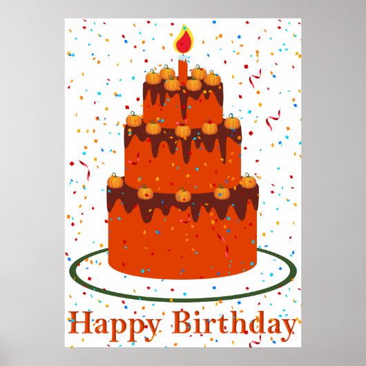 Herbst Happy Birthday Poster (Vorne)